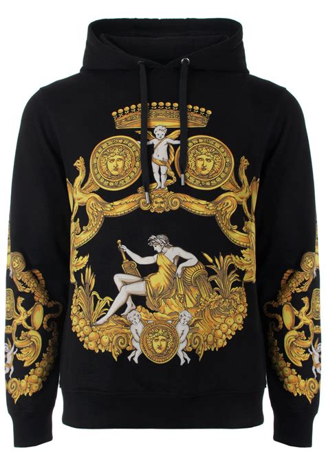 versace black and gold hoodie|Versace hoodie men's sale.